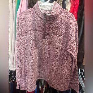 Cozy Purple Sherpa Pullover to keep you warm all winter,regardless the setting!